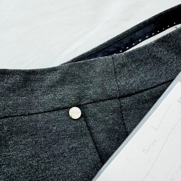 NEW Max Mara Pegno slim fit cropped ankle trouser charcoal grey gray NWT size 8 - Picture 5 of 6